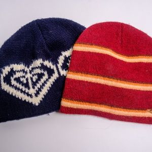 (2) 1990s Vintage Roxy Skater Beanies